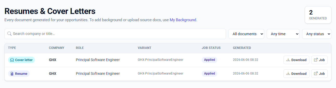 Resumes — full size